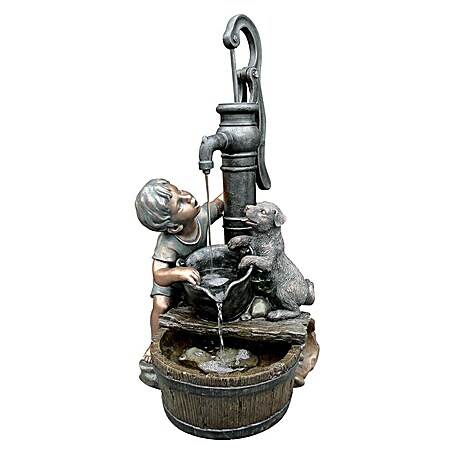 Ubbink AcquaArte Gartenbrunnen Regina (38 x 40,5 x 77 cm, Kunststoff, Grau, Braun)