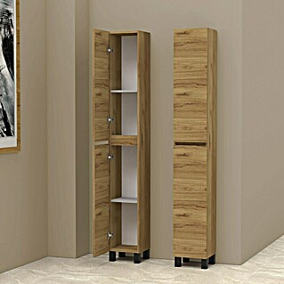 Columna de baño Inter (An x Pr x Al: 26,5 x 24,6 x 173 cm, Roble wuaira, Efecto madera)