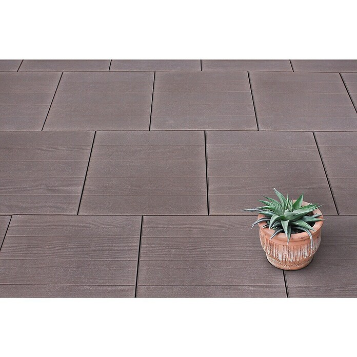 Seesteiner Terrassenplatte Holzoptik (50 x 50 x 3,8 cm, Nussbraun, Beton) | BAUHAUS