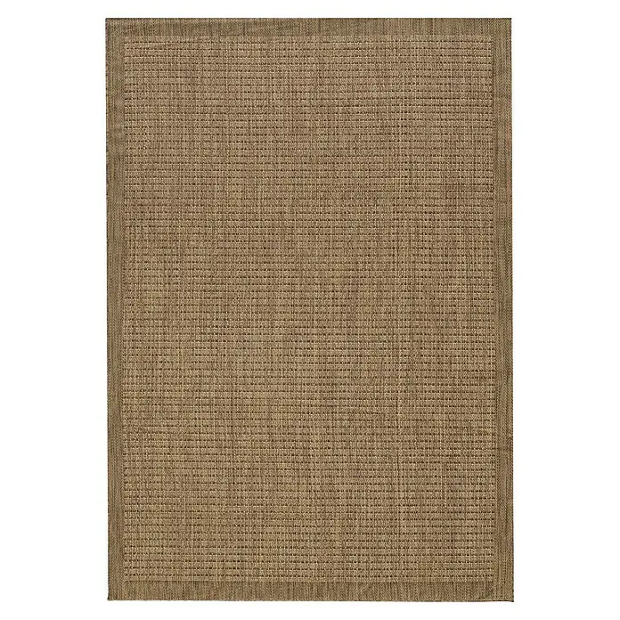 Outdoor-Teppich Giza 1410 - Braun, 170 x 120 cm, 100 % Polypropylen - Brauner gewebter Naturfaserteppich mit dezentem, dunklerem Rand.