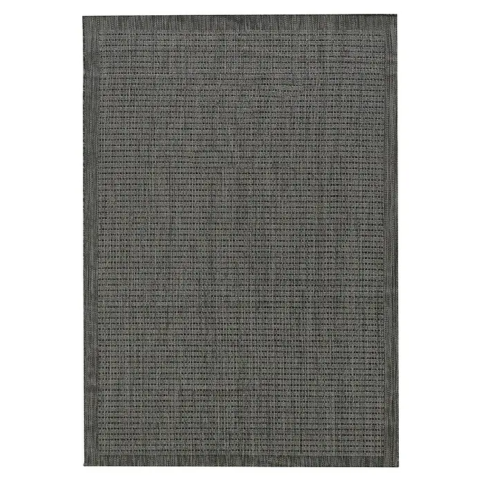 Outdoor-Teppich Giza 1410 - Schwarz, 100 x 60 cm, 100 % Polypropylen - Dunkelgrauer, strukturierter Webteppich.