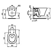 Ideal Standard Connect Air Spülrandloses Wand-WC (Ohne WC-Sitz, Tiefspüler, Weiß)