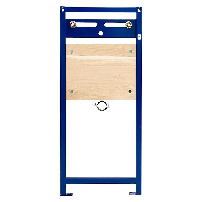 Siamp Befestigungselement BH-AU-001 - 6 x 50 x 118 cm, Geeignet für: Ausgussbecken - Blaues Vorwandelement für ein WC mit Holzplatte, ideal für moderne Badezimmer und einfache Installation.