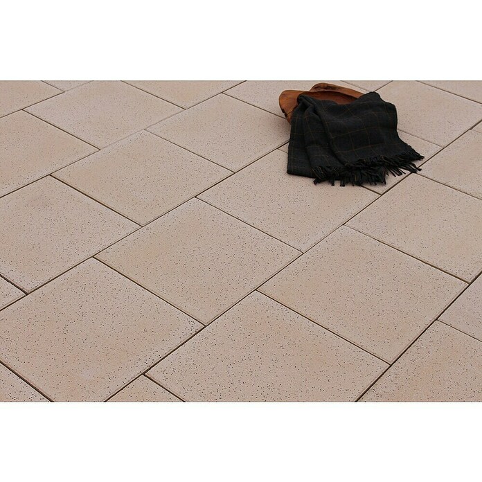 Seesteiner Terrassenplatte Kristal (40 x 40 x 3,8 cm, Gelb, Beton) | BAUHAUS