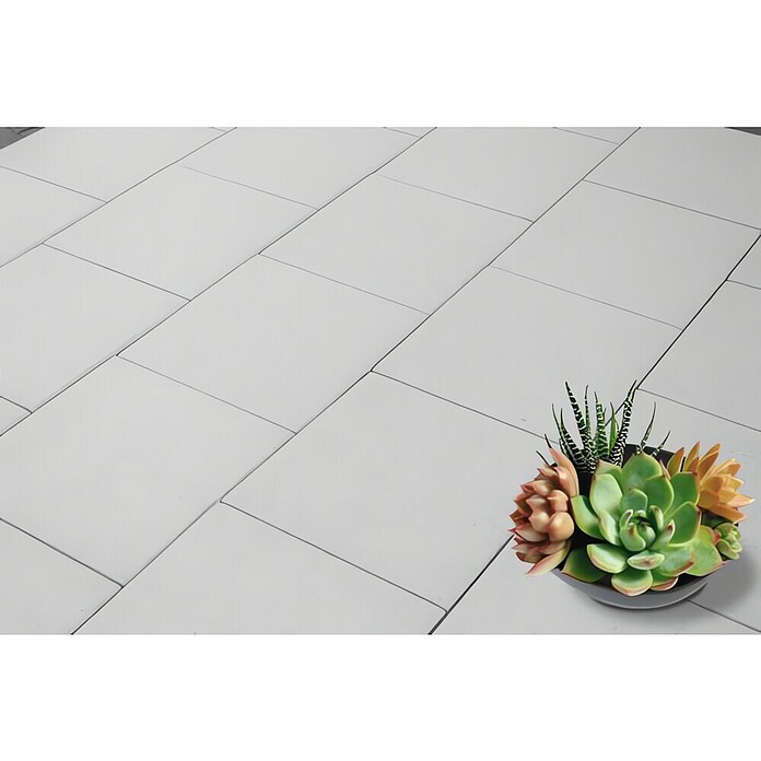 Seesteiner Terrassenplatte Kristal (40 x 40 x 3,8 cm, Weiß, Beton) | BAUHAUS