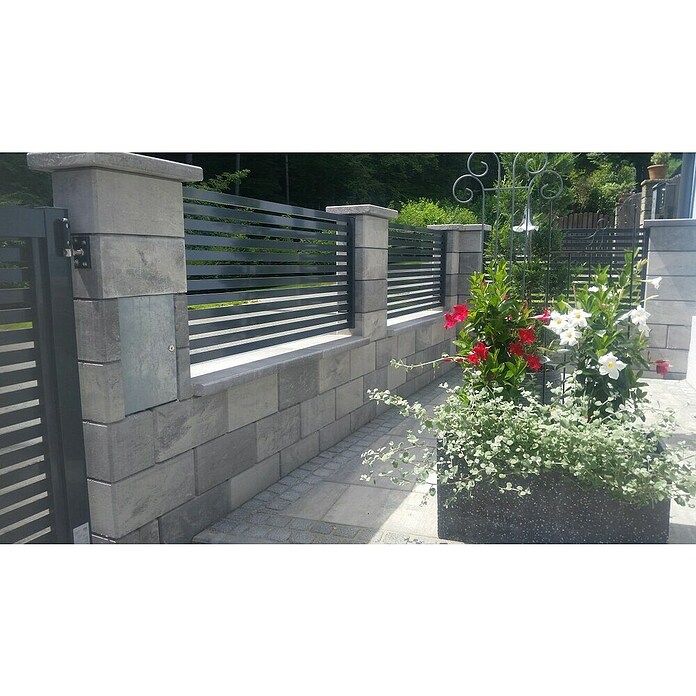 Seesteiner Mauerstein Piazza (Anthrazit, L x B x H: 40 x 20 x 20 cm, Beton)