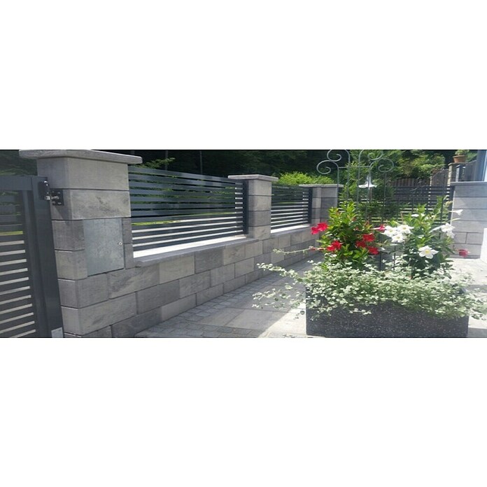 Seesteiner Mauerstein Piazza (Anthrazit, L x B x H: 40 x 20 x 20 cm, Beton)