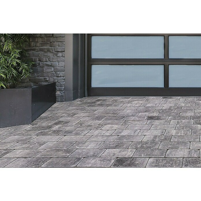 Seesteiner Pflasterstein Piazza Antik (L x B x S: 22,5 x 15 x 5 cm, Anthrazit schattiert, Beton) | BAUHAUS