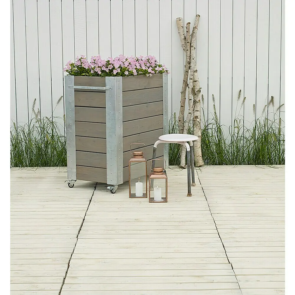 Plus Pflanzkasten Cubic - Auenma (L x B x H): 87 x 50 x 95 cm, Holz,  Grau/Braun online kaufen bei BAUHAUS