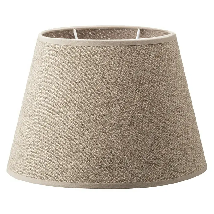 Home Sweet Home Lampenschirm Melrose - Ø x H: 14 x 16 cm, Taupe, Stoff, Oval - Stilvoller Lampenschirm aus beigefarbenem Textilgewebe mit schmalem Rand für eine angenehme Beleuchtung.