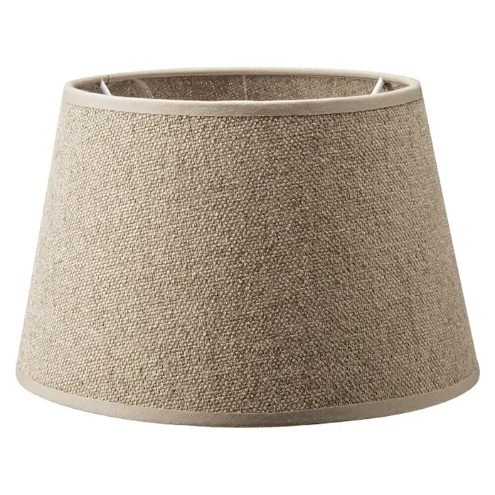 Home Sweet Home Lampenschirm Melrose - Ø x H: 20 x 13 cm, Taupe, Stoff, Rund - Beiger Lampenschirm aus Stoff mit schmalen, hellen Kanten oben und unten für ein sanftes und diffuses Licht.