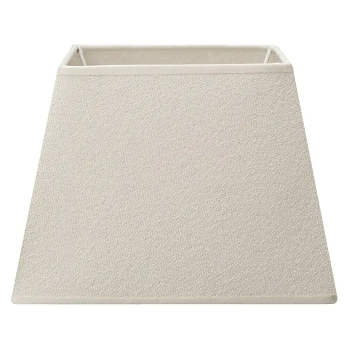 Home Sweet Home Lampenschirm Melrose - L x B x H: 20 x 20 x 14 cm, Warm White, Stoff, Eckig - Ein elfenbeinfarbener, rechteckiger Lampenschirm mit einer strukturierten Oberfläche und einer klassischen Form.