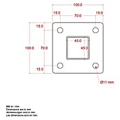 Plus Zaunpfosten mit Fuß und Schrauben-Set (Höhe: 96 cm, 4,5 x 4,5 cm, Silber, Stahl) | BAUHAUS