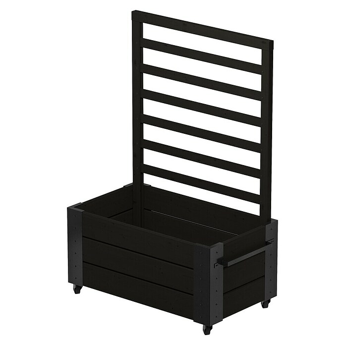 Plus Pflanzkasten Cubic mit Spalier (Außenmaß (L x B x H): 87 x 50 x 155 cm, Holz, Schwarz) | BAUHAUS
