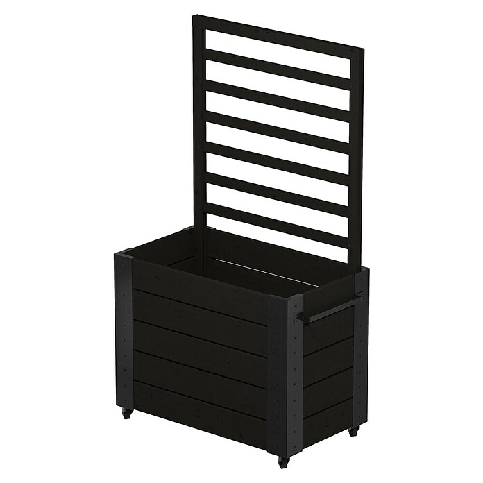 Plus Pflanzkasten Cubic mit Spalier (Außenmaß (L x B x H): 45 x 50 x 120 cm, Holz, Schwarz) | BAUHAUS