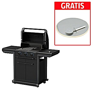 Campingaz Barbacoa de gas Onyx Premium + Piedra para pizza y cortador (Superficie de la parrilla (An x Pr): 61 x 46 cm, 3,4 kW, Número de quemadores: 4)