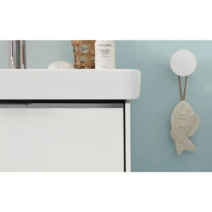 Villeroy & Boch Subway 3.0 Waschbeckenunterschrank - Pure White, Anzahl Schubladen: 4 Stk., Farbe Griff: Aluminium glänzend, B x T x H: 127,2 x 47,8 x 57,6 cm, Mit Beleuchtung, Geeignet für Doppelwaschtisch - Weißer moderner Badunterschrank mit integriertem Waschbecken und diskretem Griff.