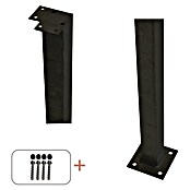 Plus Zaunpfosten mit Fuß für Handlauf (Höhe: 103,3 cm, Schwarz, Stahl, Ecke) | BAUHAUS