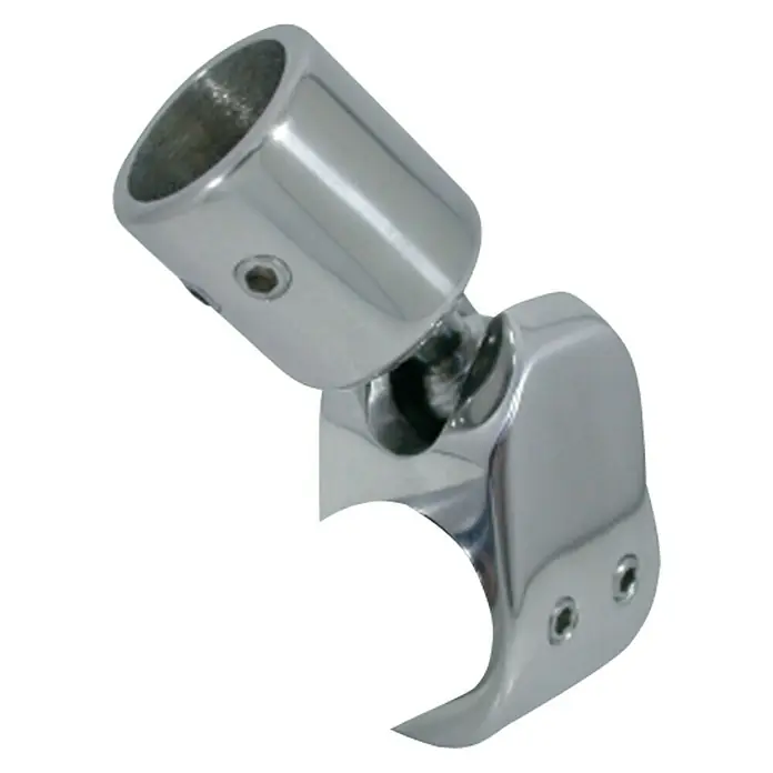 Marinetech Gelenkverbinder - Geeignet für: Rohre bis Ø 22 mm, Edelstahl, A4 - Edelstahl Relingfuß mit Gelenk für Bootsausrüstung, ideal für flexible Montage und robuste Befestigung auf Schiffen und Booten.