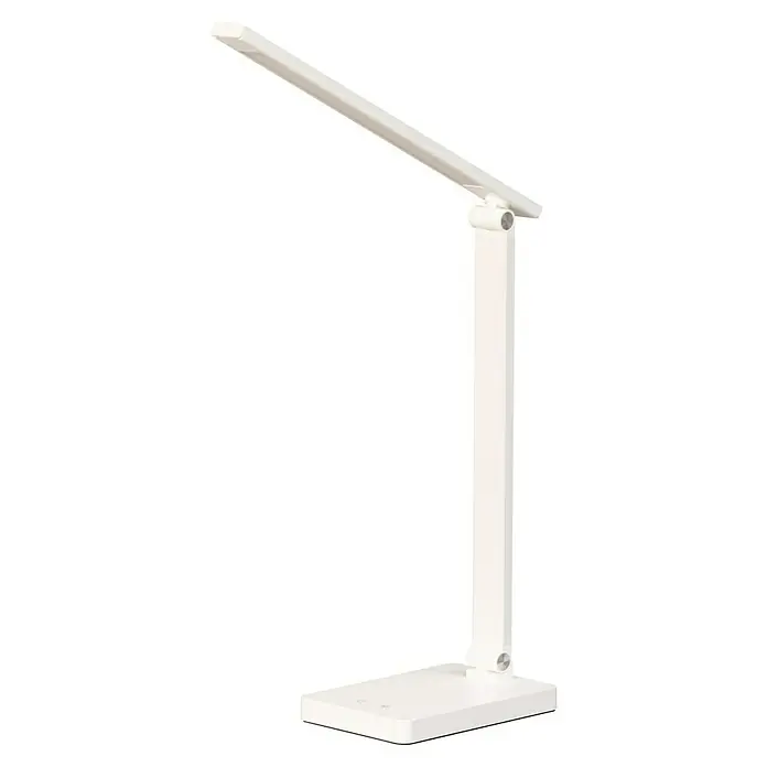 FHL easy Akku-Tischleuchte Ole - 2,5 W, L x B x H: 33 x 11,5 x 39,5 cm, Weiß, Neutralweiß - Weiße moderne LED-Schreibtischlampe mit verstellbarem Arm und Fuß.