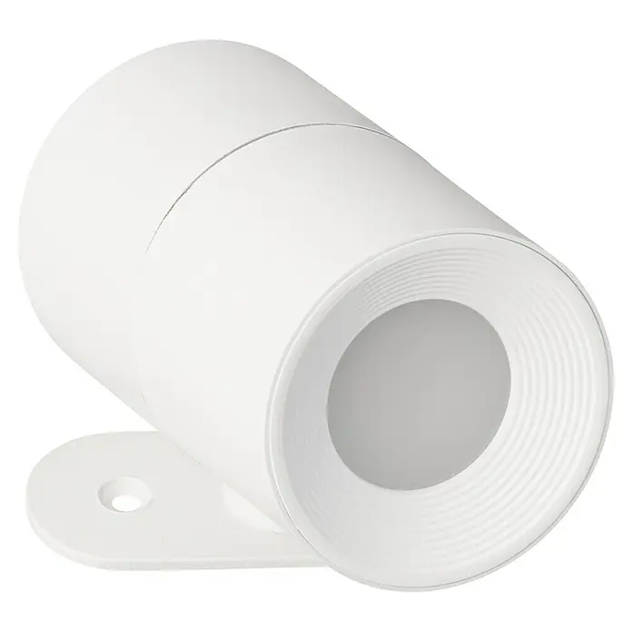 FHL easy Magnetic Akku-Wandleuchte - 9,5 x 5,5 x 5,5 cm, Sandweiß, 1,5 W, IP54, Warmweiß - Weißer zylindrischer Strahler mit gerippter Innenblende und Montagehalterung.