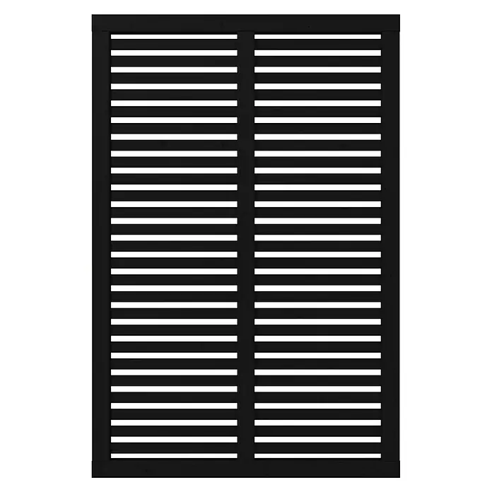 Plus Sichtschutzelement Harmoni - 120 x 180 cm, Schwarz (RAL 9005) - Schwarzes Sichtschutzelement aus Holzlatten mit einem modernen Design, ideal für Gärten und Terrassen.