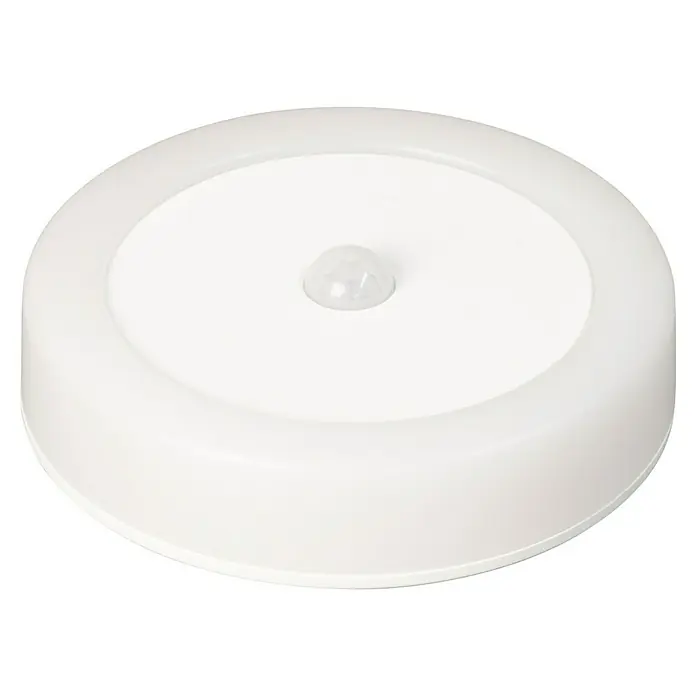 FHL easy Magnetic Akku-Wandleuchte - 9 x 9 x 2,3 cm, Weiß, Kaltweiß, IP20 - Weißes, rundes Bewegungsmelderlicht mit zentralem Kuppelsensor.