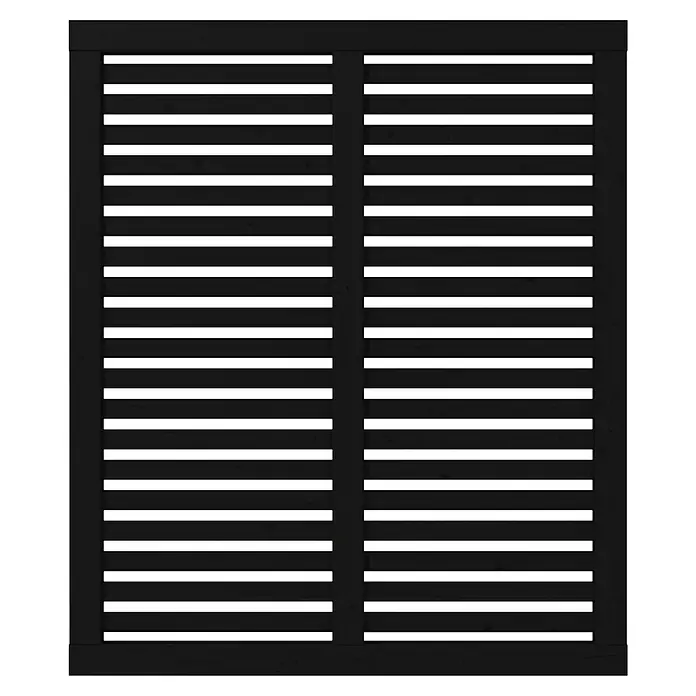 Plus Sichtschutzelement Harmoni - 120 x 140 cm, Schwarz (RAL 9005) - Schwarze, moderne Lamellen-Fensterabdeckung, ideal für stilvolle Innenräume und Privatsphäre.