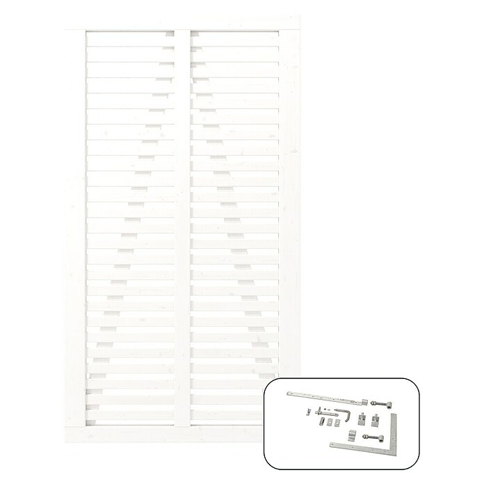 Plus Zauntor Harmoni inkl. Beschläge (100 x 180 cm, Weiß (RAL 9010)) | BAUHAUS
