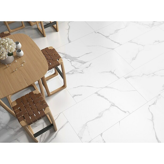 Pavimento porcelánico Atrio (60 x 120 cm, Blanco, Mate, Rectificado) | BAUHAUS