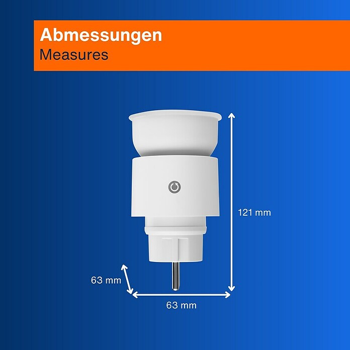 LED-Steckdosenspot (Ø x H: 6,3 x 10,4 cm, Weiß, 10 W, 1.000 lm, Dimmbar) | BAUHAUS