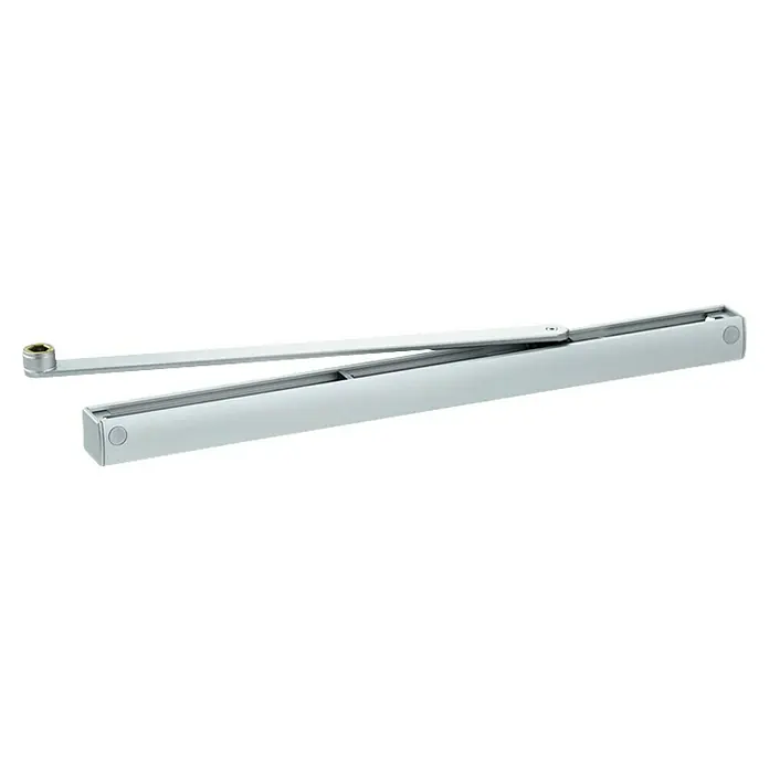 GEZE Türschließer TS 5000 - L x B x H: 452,5 x 33 x 30 mm, Max. Türbreite: 1.400 mm, Passend für: aufliegende Türschließer, Türblattmontage Bandseite, Silber - Türschließer mit Gleitschiene in Silber, bietet eine elegante und zuverlässige Lösung zum automatischen Schließen von Türen. Ideal für Büro- und Wohnbereiche.