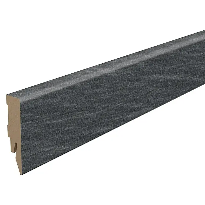 Egger Sockelleiste Cubical L675 Scivaro Schiefer - 240 cm x 14 mm x 58 mm, MDF - Holzleiste mit grauer Oberfläche, ideal für den Innenausbau. Akzentuiert jeden Raum mit einer edlen Note und fügt sich nahtlos ein.