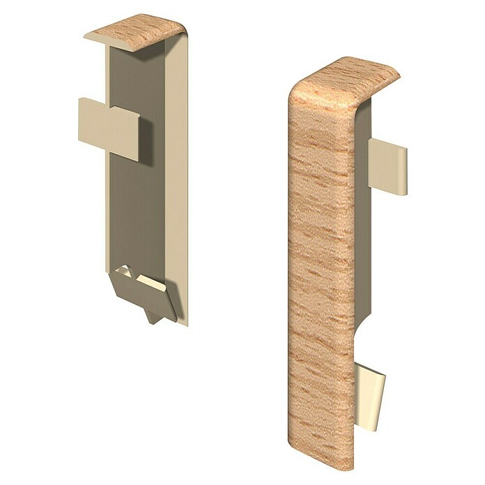 Egger Übergangskappe Cubical (Buche natur, 2 Stk., Passend für: Egger Cubical Sockelleisten 14 x 58 mm) | BAUHAUS