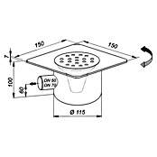 Vafra Kopalniški odtok 1/1  (Do x Š: 150 x 150 mm) | 4040 - Sifons/Abläufe/Ablaufgarnituren | DCDA - Wasserinstallation | DCD - Sanitärinstallation | DC - Sanitärinstallation | D - Sanitär | BAUHAUS