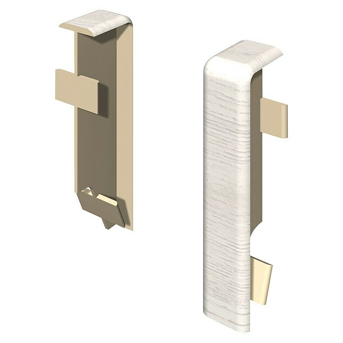 Egger Übergangskappe Cubical (Eiche weiß, 2 Stk., Passend für: Egger Cubical Sockelleisten 14 x 58 mm) | BAUHAUS