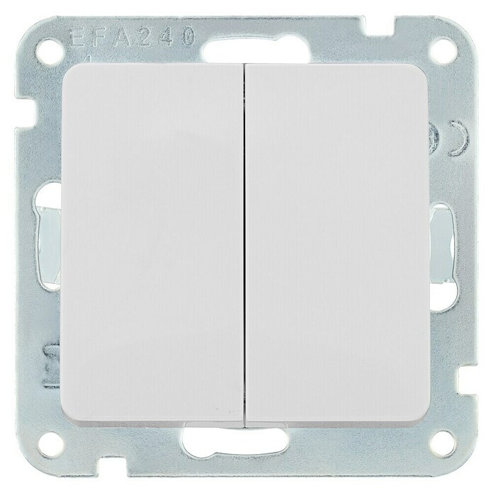 Luceco Oxford Conmutador doble (Blanco, Mate, Montaje en la pared, 10 A) | BAUHAUS