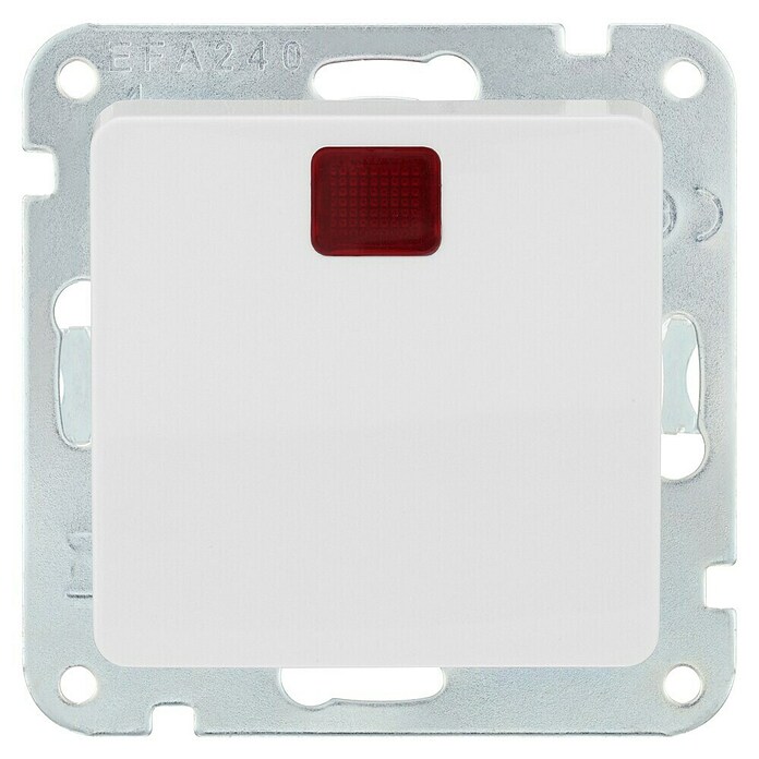 Luceco Oxford Pulsador con luz (Blanco, Mate, Montaje en la pared, 10 A) | BAUHAUS