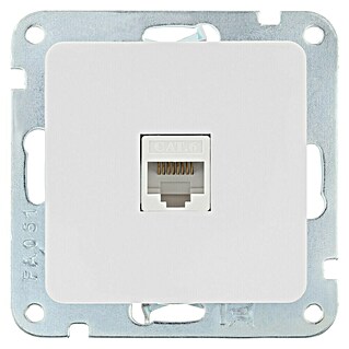 Luceco Toma de red R45 Oxford (x 1, Blanco, Mate, Instalación empotrada)