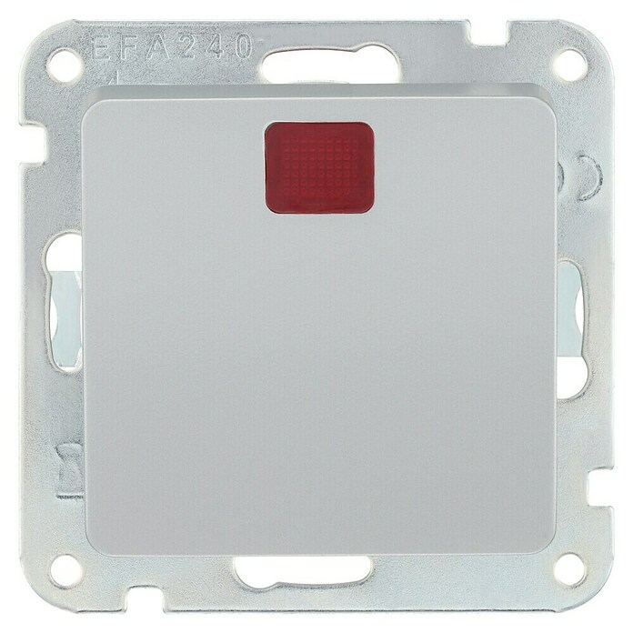 Luceco Oxford Pulsador con luz (Plata, Mate, Montaje en la pared, 10 A) | BAUHAUS
