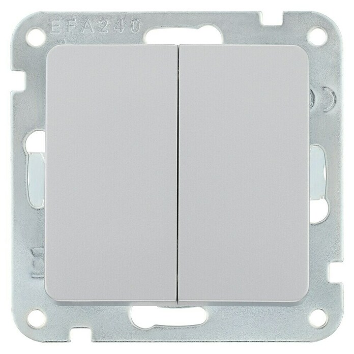 Luceco Oxford Conmutador doble (Plata, Mate, Montaje en la pared, 10 A) | BAUHAUS