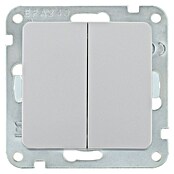 Luceco Oxford Conmutador doble (Plata, Mate, Montaje en la pared, 10 A) | BAUHAUS