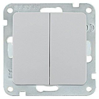 Luceco Oxford Conmutador doble (Plata, Mate, Montaje en la pared, 10 A)