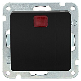 Luceco Oxford Pulsador con luz (Negro, Mate, Montaje en la pared, 10 A)
