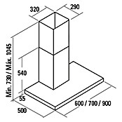 Cata Campana de pared S Plus X (Ancho: 60 cm, Potencia de aire máx.: 645 m³/h, Acero inoxidable)