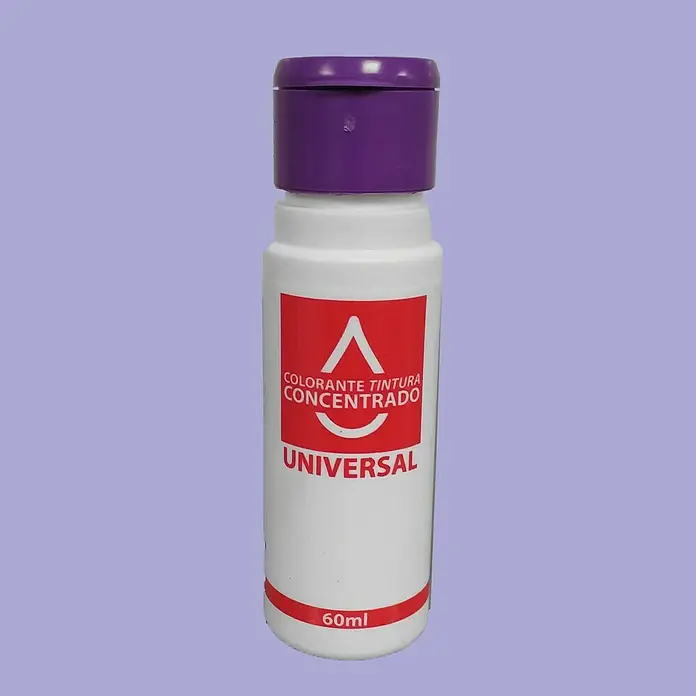 Colorante Concentrado universal - Violeta, 60 ml - Imagen de una botella de tinte concentrado universal de 60 ml con tapa morada, ideal para ajustes de color.