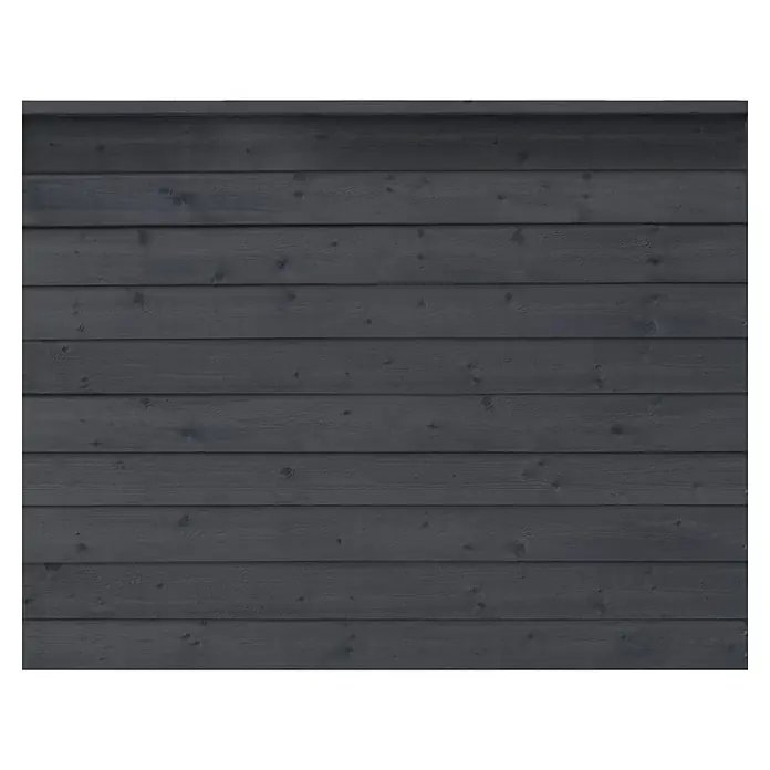 Sichtschutzelement Klink - L x B x H: 129 x 174 x 2,7 cm, Holz, Schwarz RAL 9005 - Nahaufnahme einer dunkelgrauen Holzverkleidung, die eine rustikale und dennoch moderne Ästhetik für Innen- und Außenbereiche bietet.