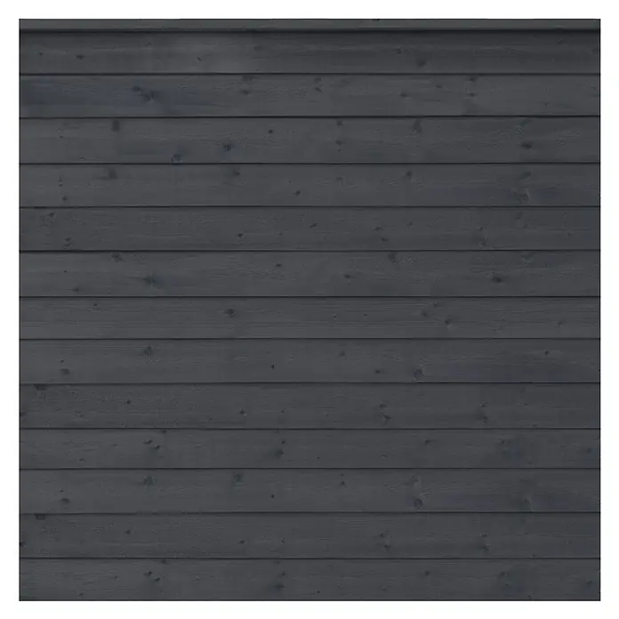 Sichtschutzelement Klink - L x B x H: 166 x 174 x 2,7 cm, Holz, Schwarz RAL 9005 - Dunkelgraue Holzpaneele mit horizontaler Ausrichtung zeigen die Textur und Maserung des Holzes.