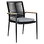 Sunfun Silla de jardín Greta (L x An x Al: 47 x 57 x 89 cm, Negro, Aluminio/Cuerda sintética) | BAUHAUS