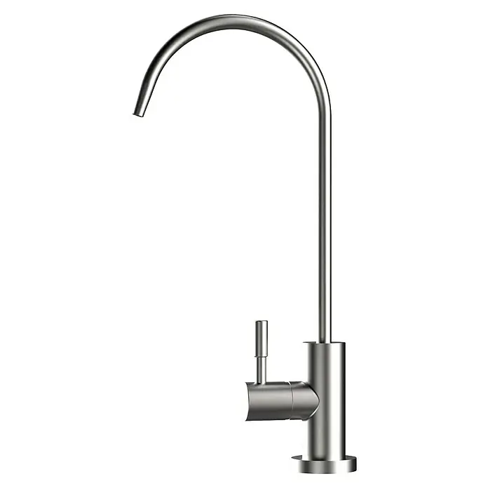 Bb agua Equipo de ósmosis inversa Home Direct Flow 600 - Caudal: 96 l/h - Un moderno grifo de cocina de acero inoxidable cepillado con un elegante caño curvo y una palanca minimalista.